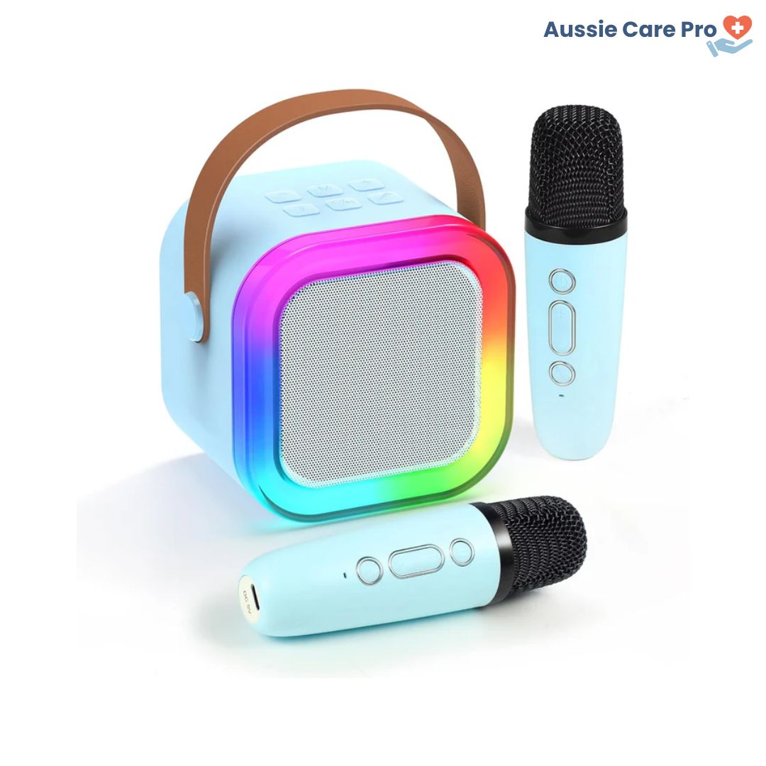 Kids Karaoke Machine – Bluetooth with Wireless Mics & Lights