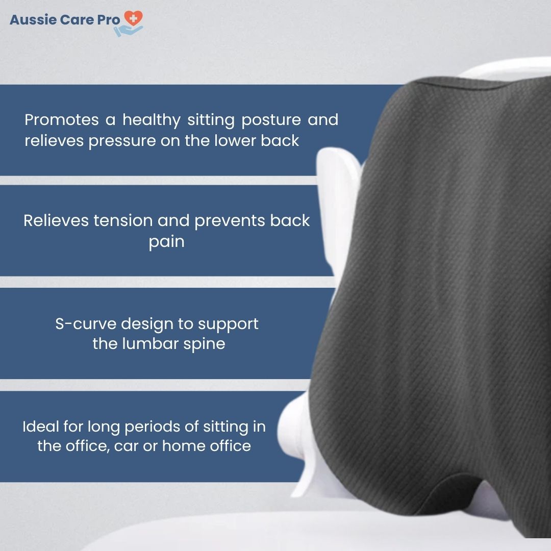 Lumbar Support Cushion – Memory Foam Back Pillow for Office, Car & Home