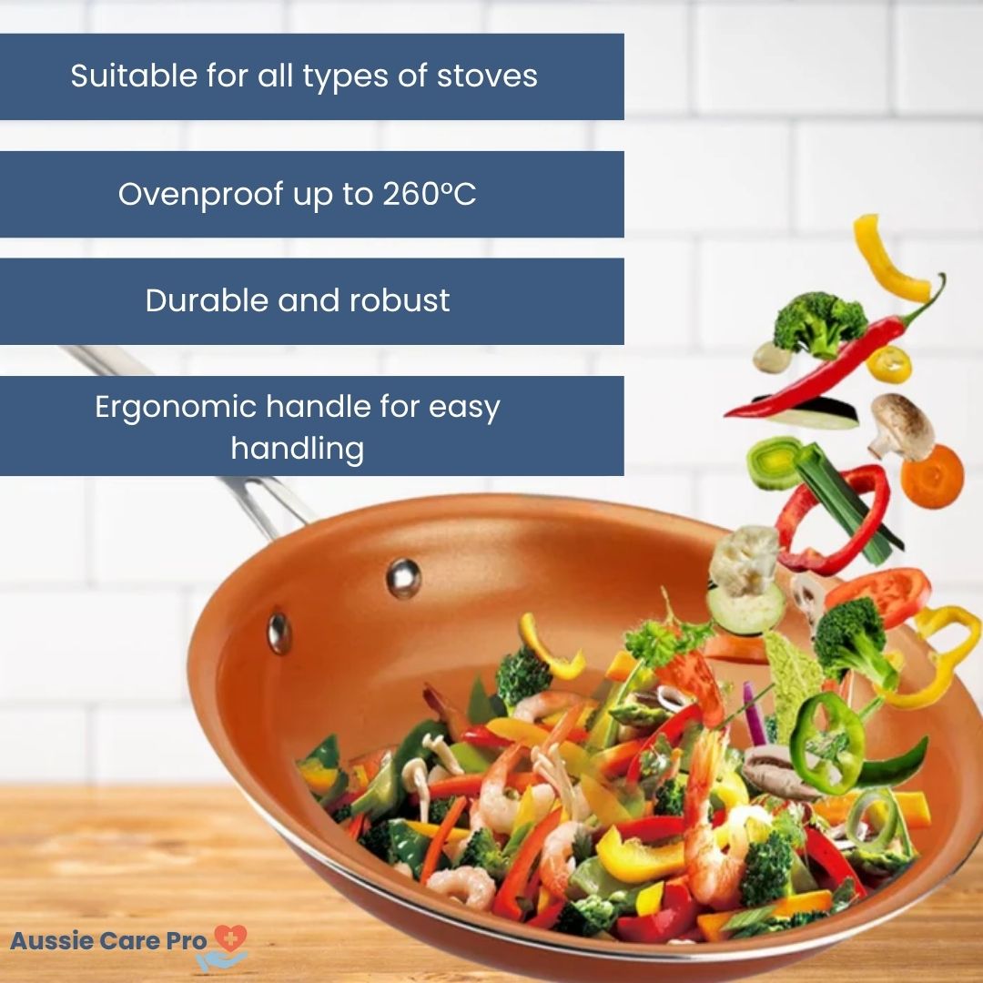 Deluxe Copper Frying Pan – Rapid-Heat Non-Stick Skillet, Oven & Induction Ready