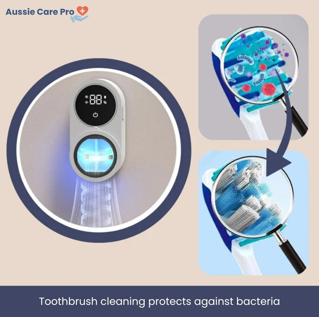 Smart Toothbrush Holder with UV Cleaning & Drying Function – Hygienic & Wall-Mounted Design