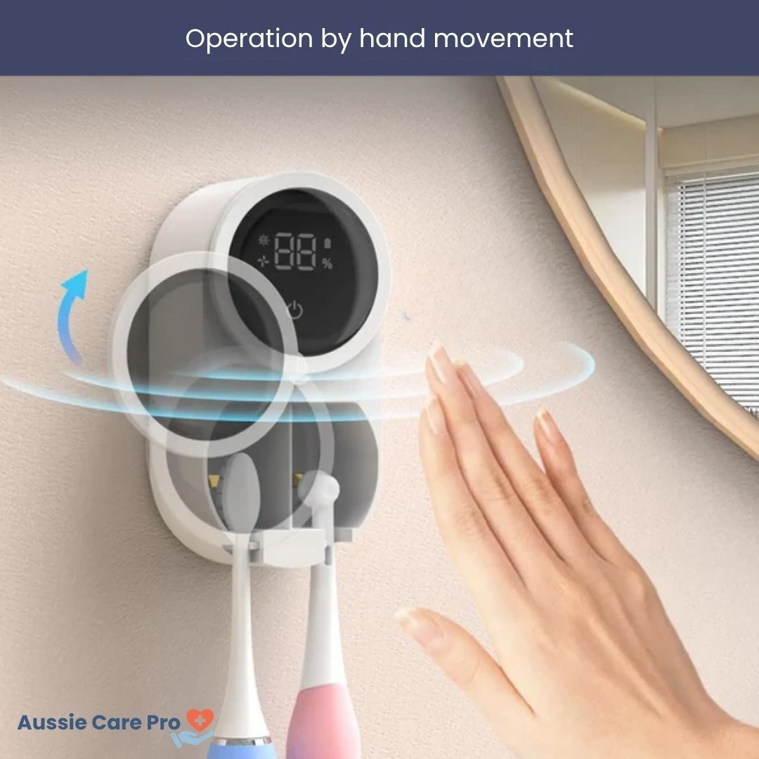 Smart Toothbrush Holder with UV Cleaning & Drying Function – Hygienic & Wall-Mounted Design
