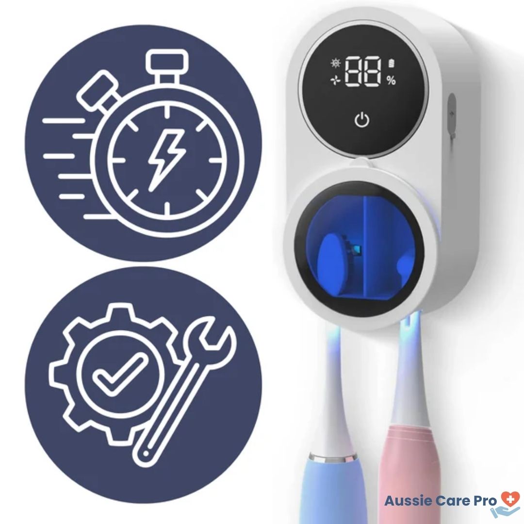 Smart Toothbrush Holder with UV Cleaning & Drying Function – Hygienic & Wall-Mounted Design