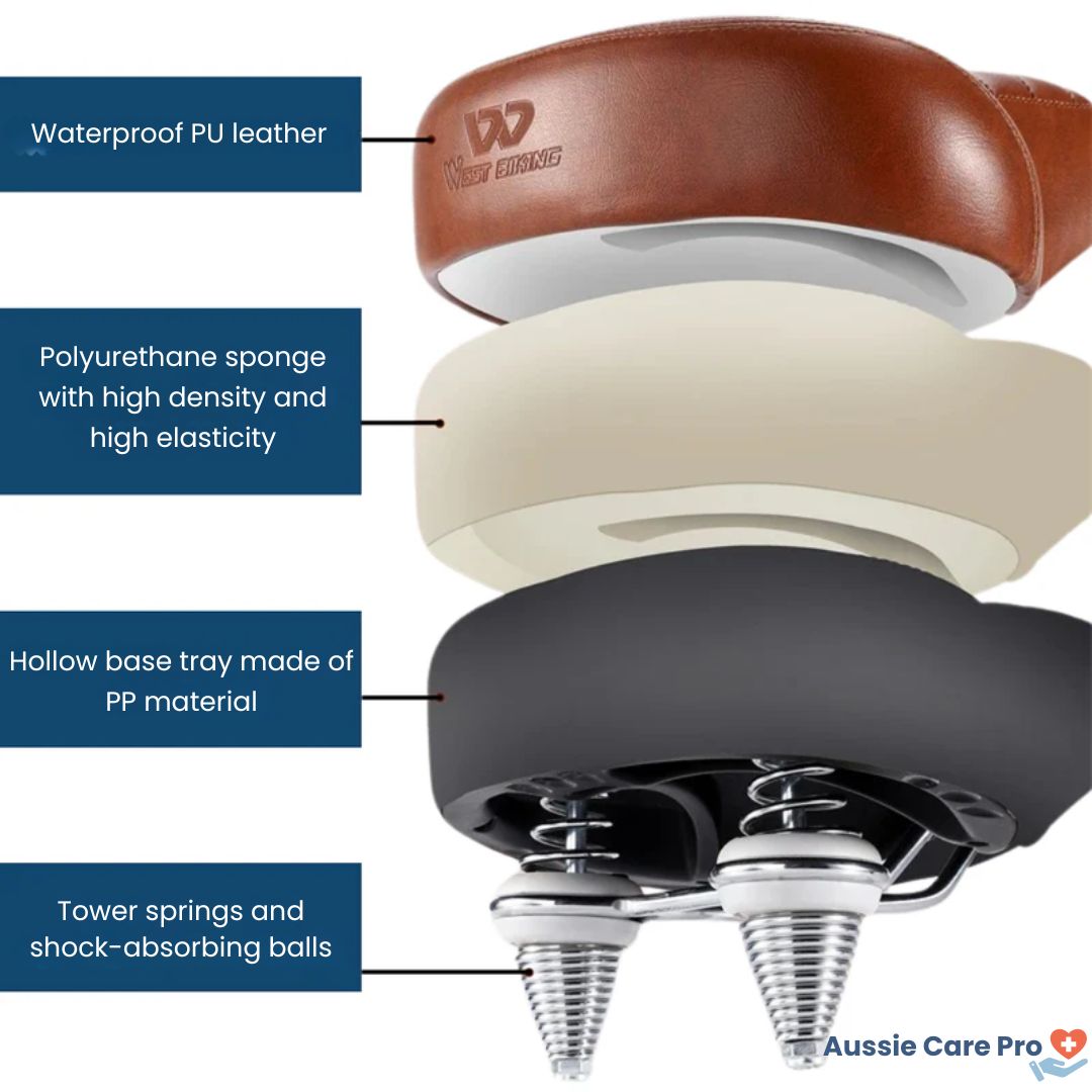 Vintage Comfort Bike Saddle – Wide PU Leather Seat