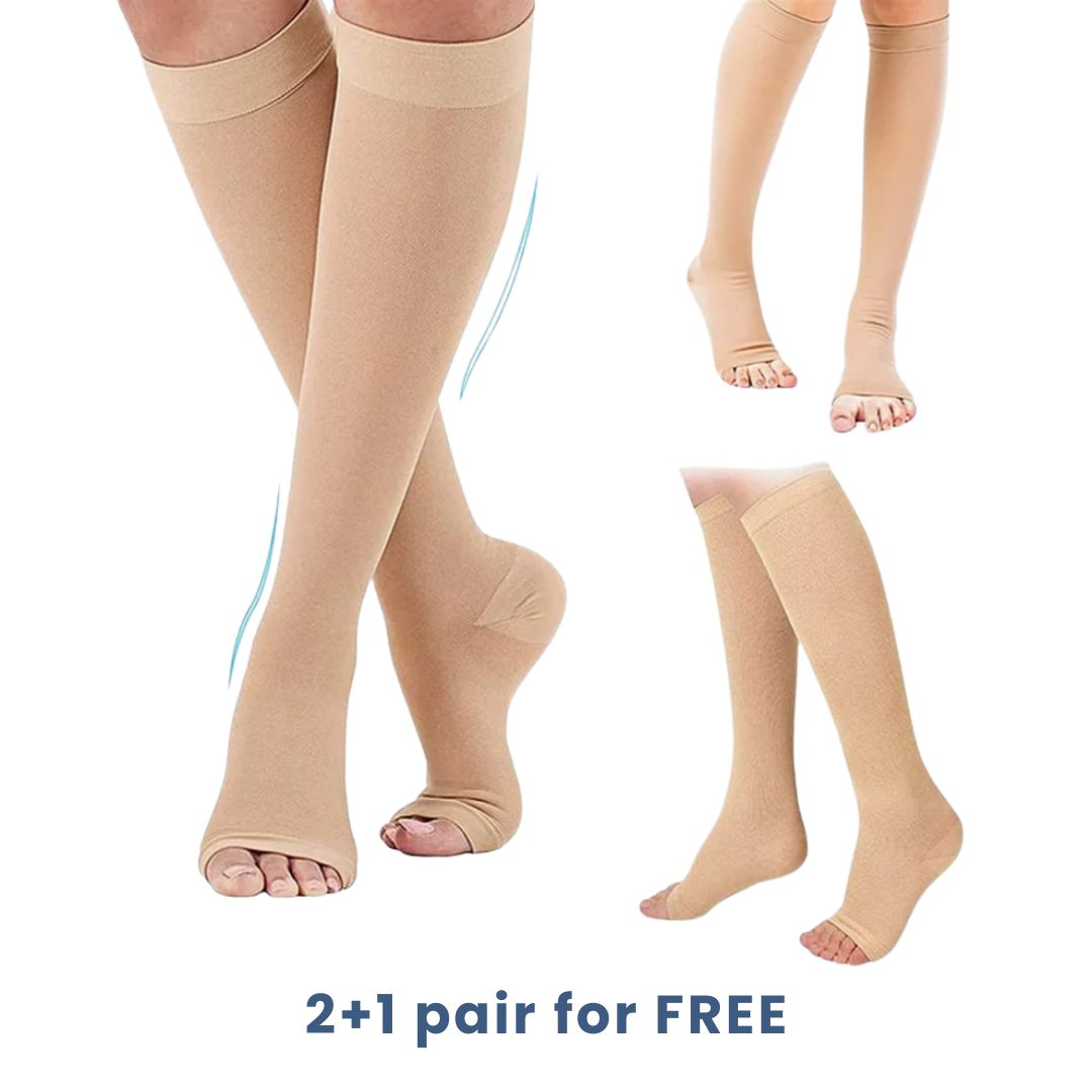Aussie Care Pro Compression Socks – Open Toe Support for Better Circulation