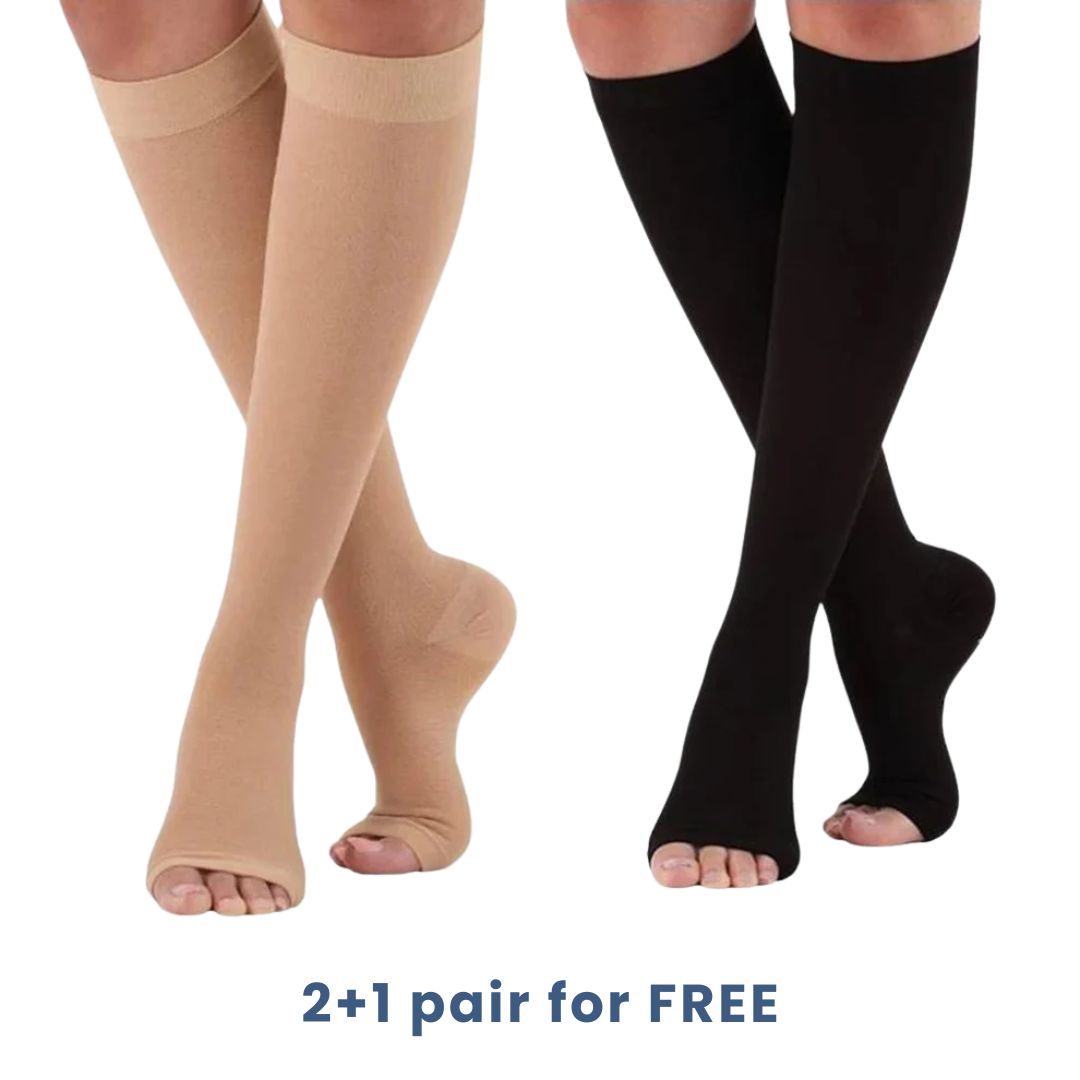 Aussie Care Pro Compression Socks – Open Toe Support for Better Circulation