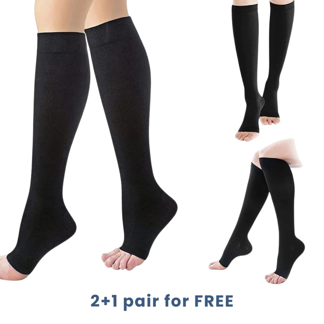Aussie Care Pro Compression Socks – Open Toe Support for Better Circulation