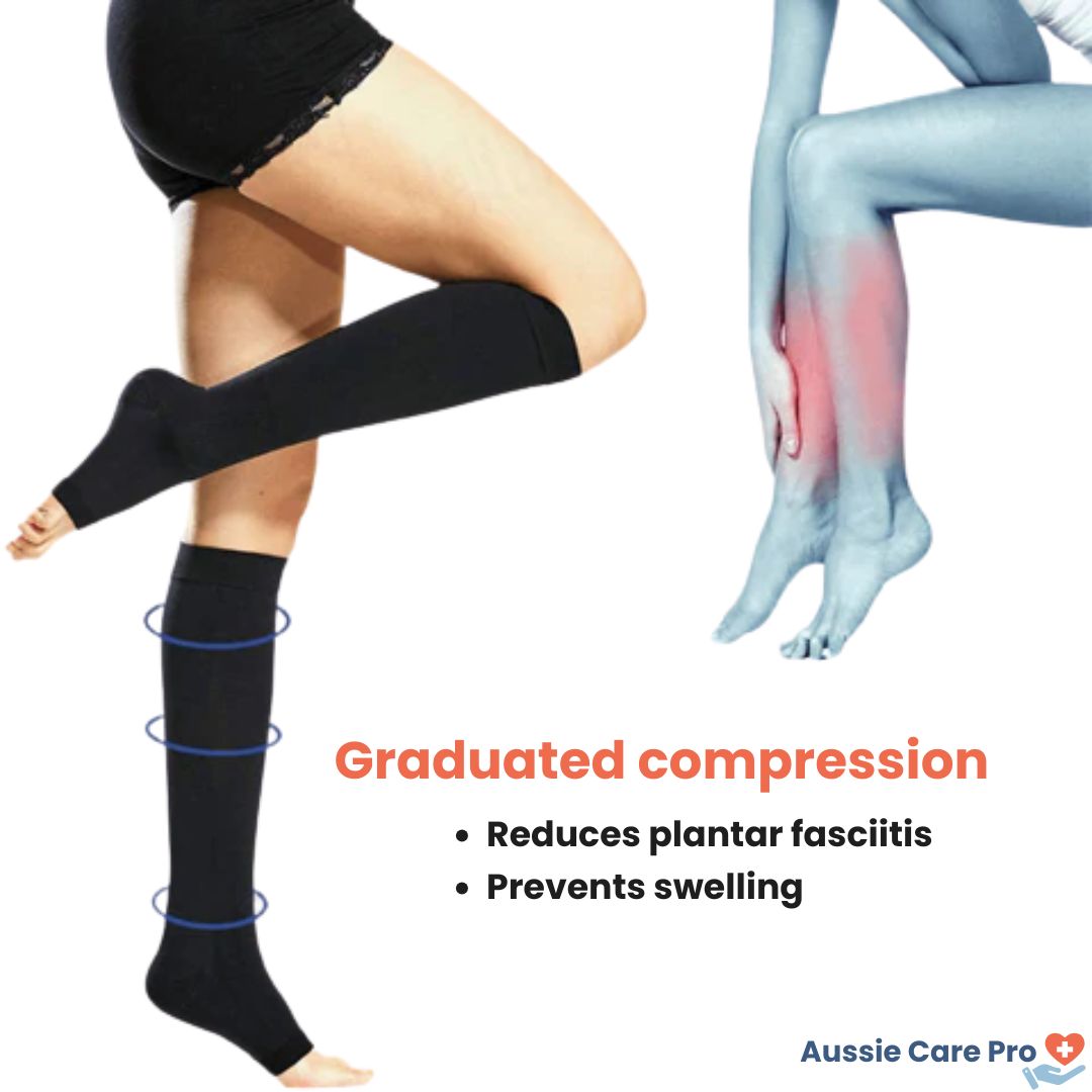 Aussie Care Pro Compression Socks – Open Toe Support for Better Circulation