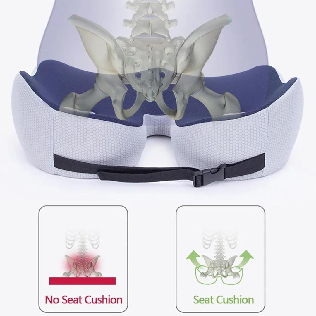 Adjustable Memory Foam Sit Bone Relief Seat Cushion