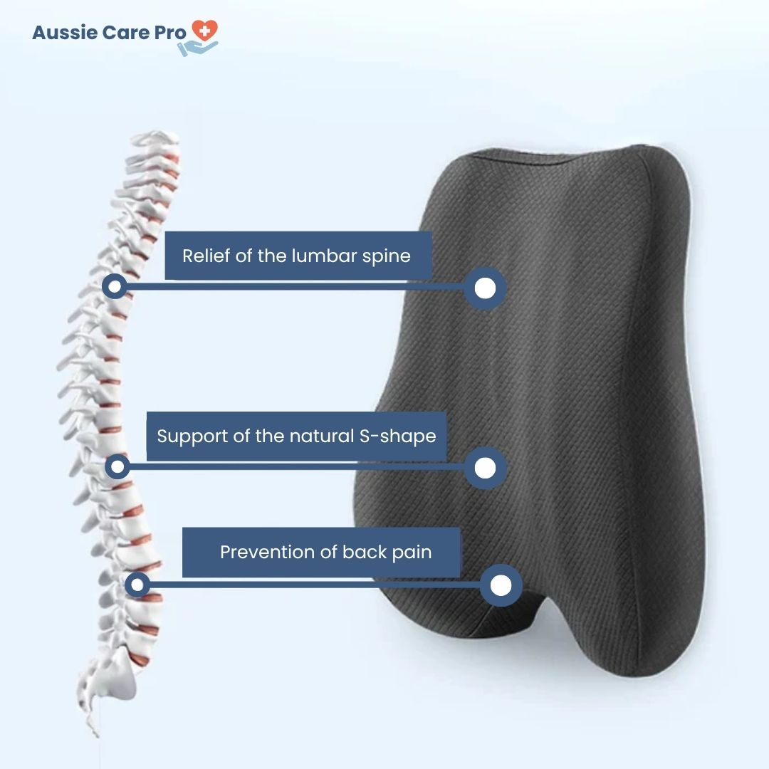 Lumbar Support Cushion – Memory Foam Back Pillow for Office, Car & Home