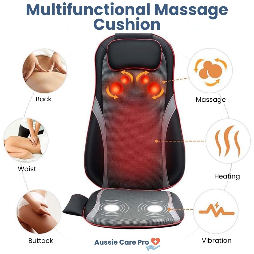 Full Body Shiatsu Back Massager with Heat – Deep Kneading Seat Cushion