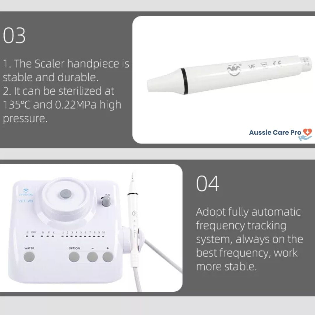 Ultrasonic Dental Scaler with 5 Replaceable Tips – Tartar & Plaque Remover