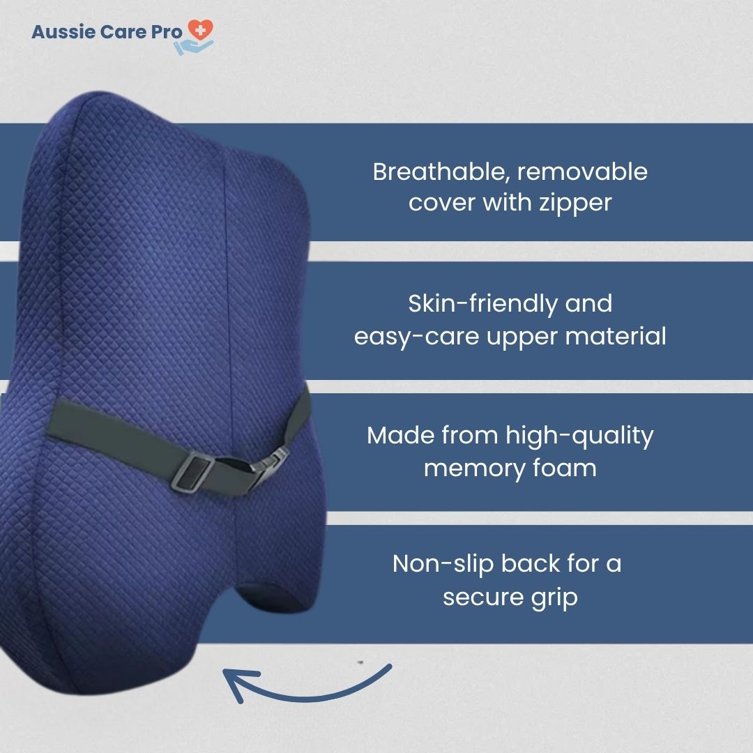 Lumbar Support Cushion – Memory Foam Back Pillow for Office, Car & Home