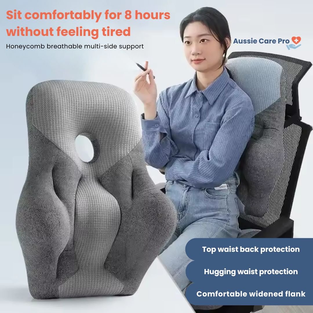 Ergonomic Lumbar Support Cushion – Premium Back Support for Office, Home & Travel