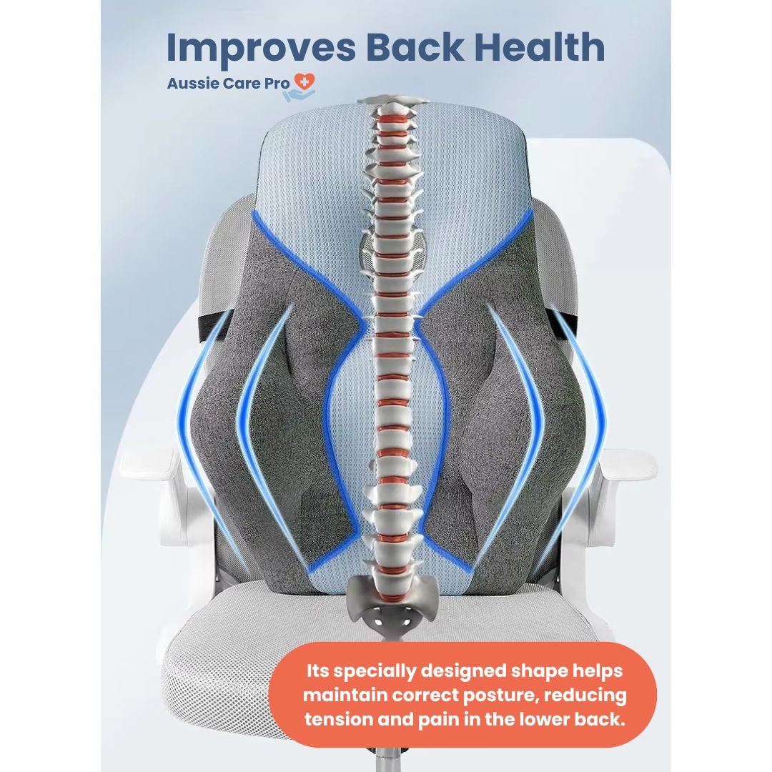 Ergonomic Lumbar Support Cushion – Premium Back Support for Office, Home & Travel