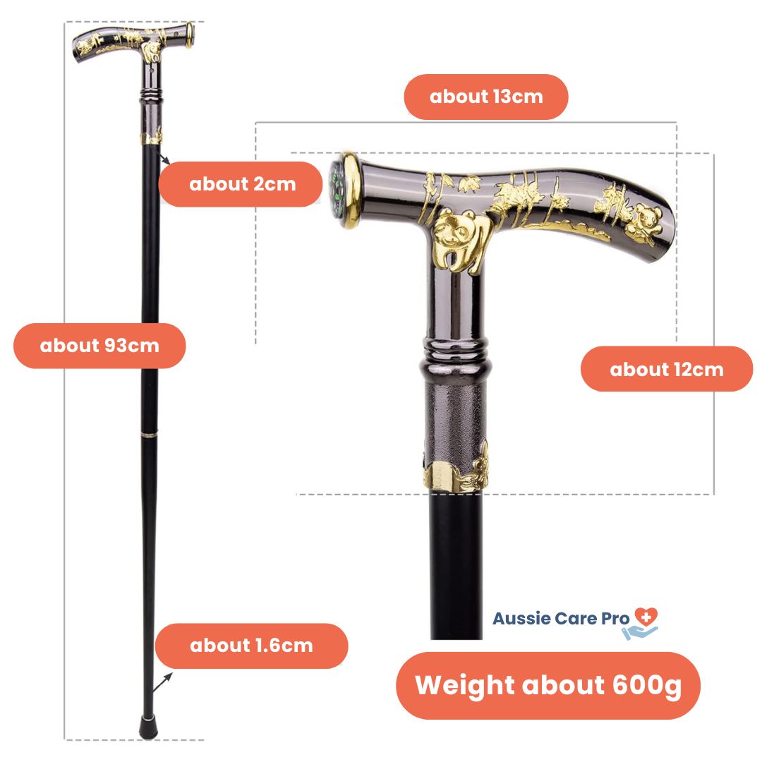 Premium Orthopedic Walking Cane with Sculpted Handle & Built-in Compass – Elegant & Durable