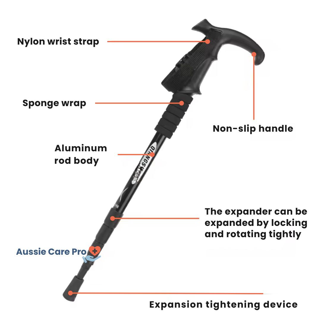Adjustable Orthopedic Walking Cane – Lightweight, Foldable & Ergonomic Support Stick