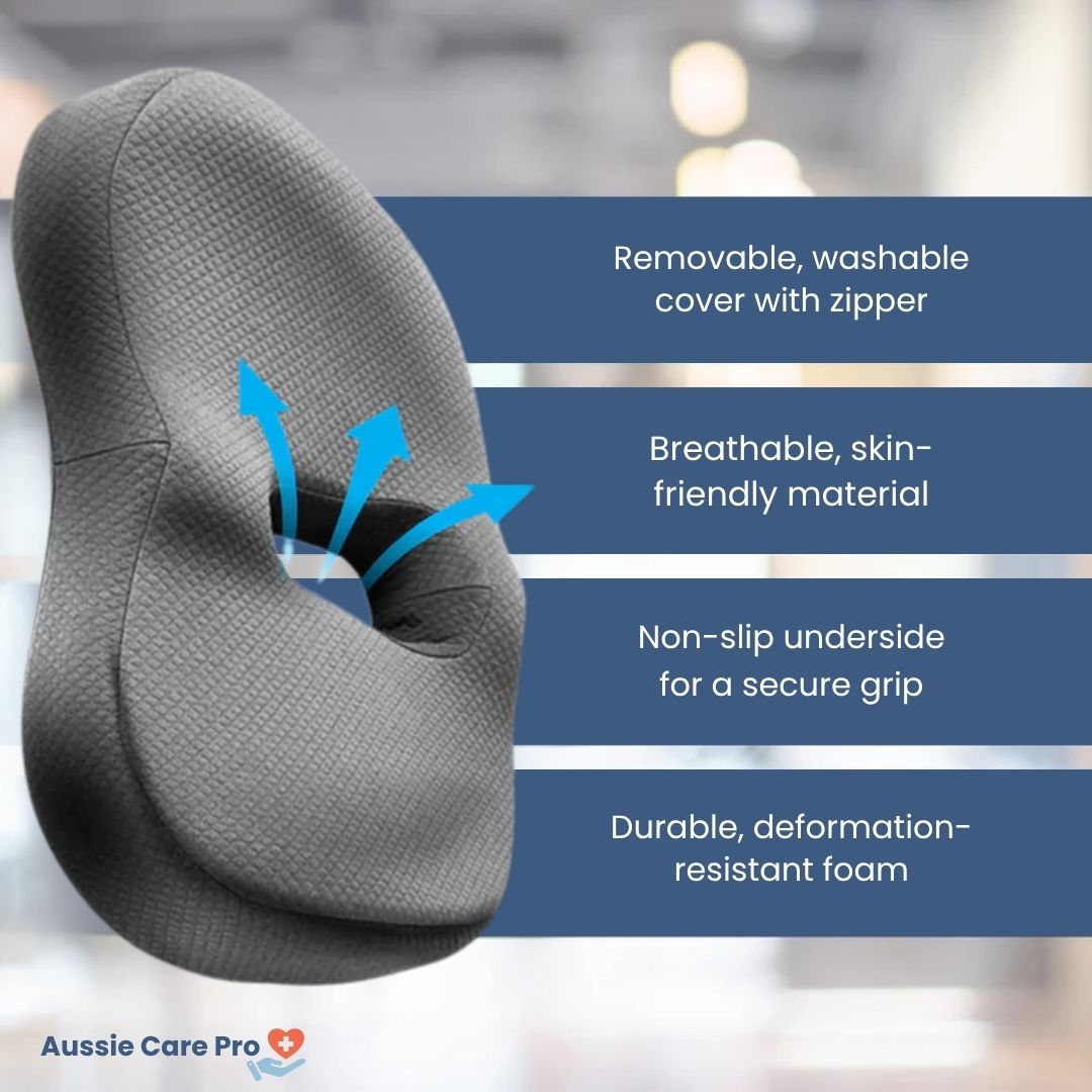 Memory Foam Seat Cushion – Tailbone & Lower Back Support Pad