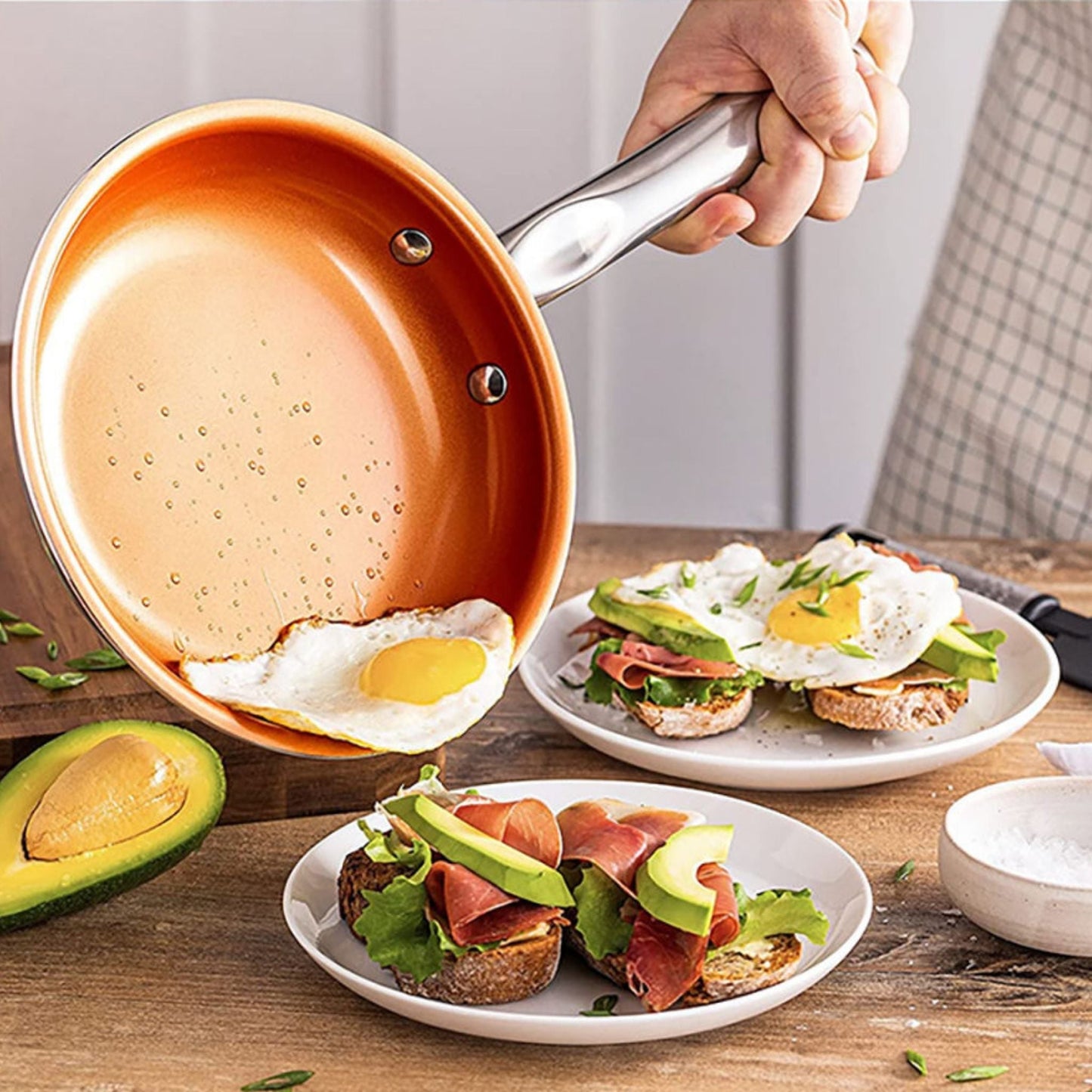 Deluxe Copper Frying Pan – Rapid-Heat Non-Stick Skillet, Oven & Induction Ready