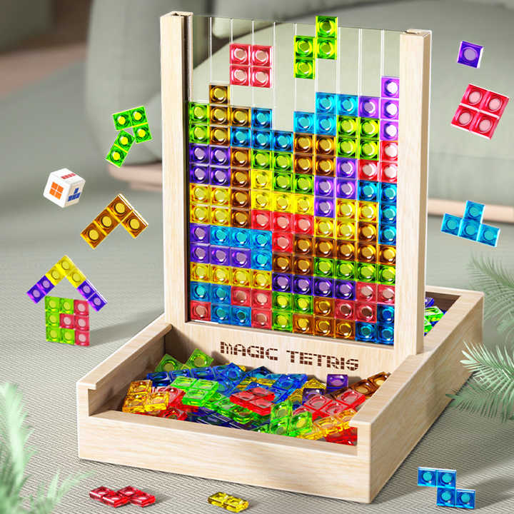 TetrisWood Game – Sustainable Wooden Puzzle Game for Family Fun & Brain Training