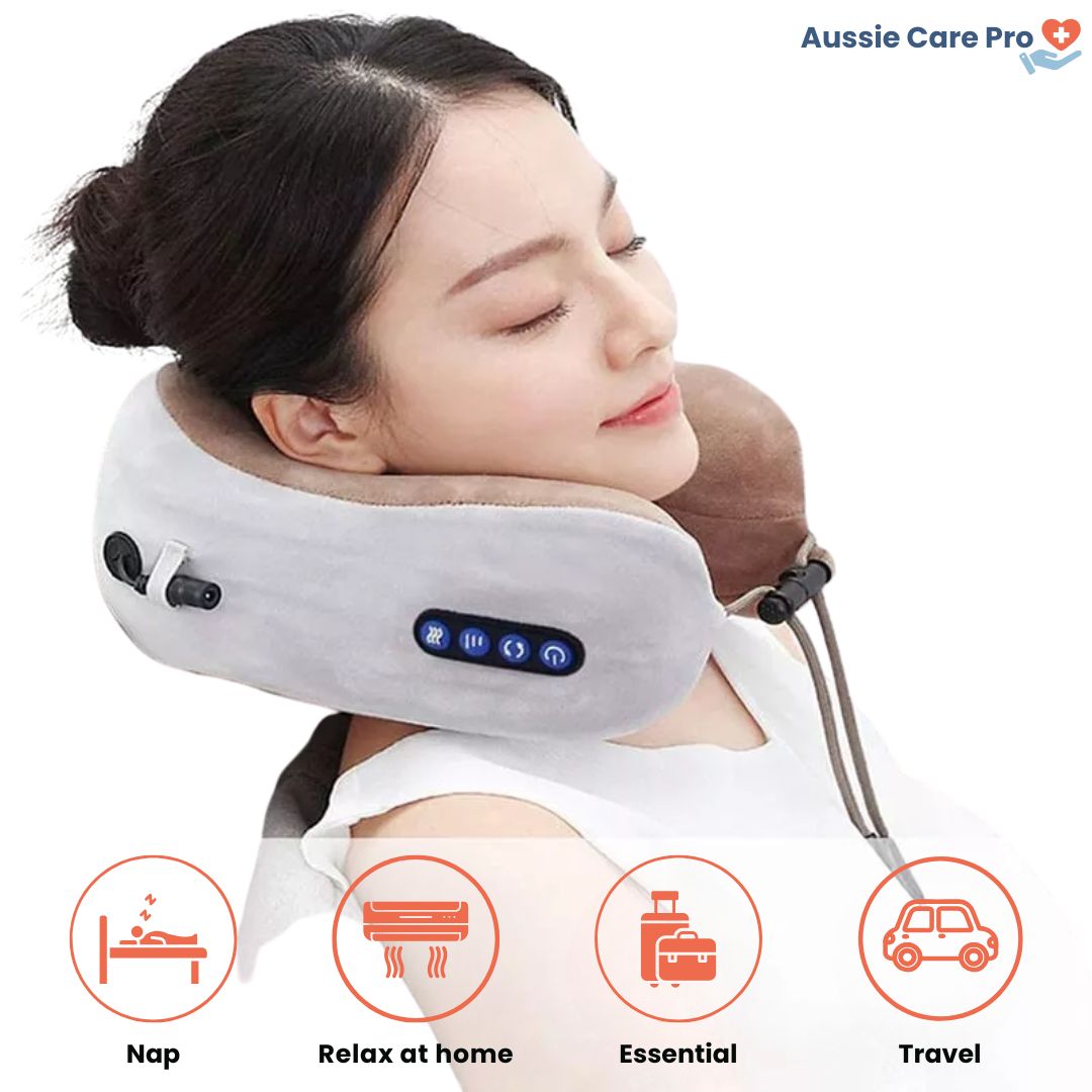 Shiatsu Heated Massage Pillow – Deep Kneading Neck & Shoulder Relief | Portable & Rechargeable