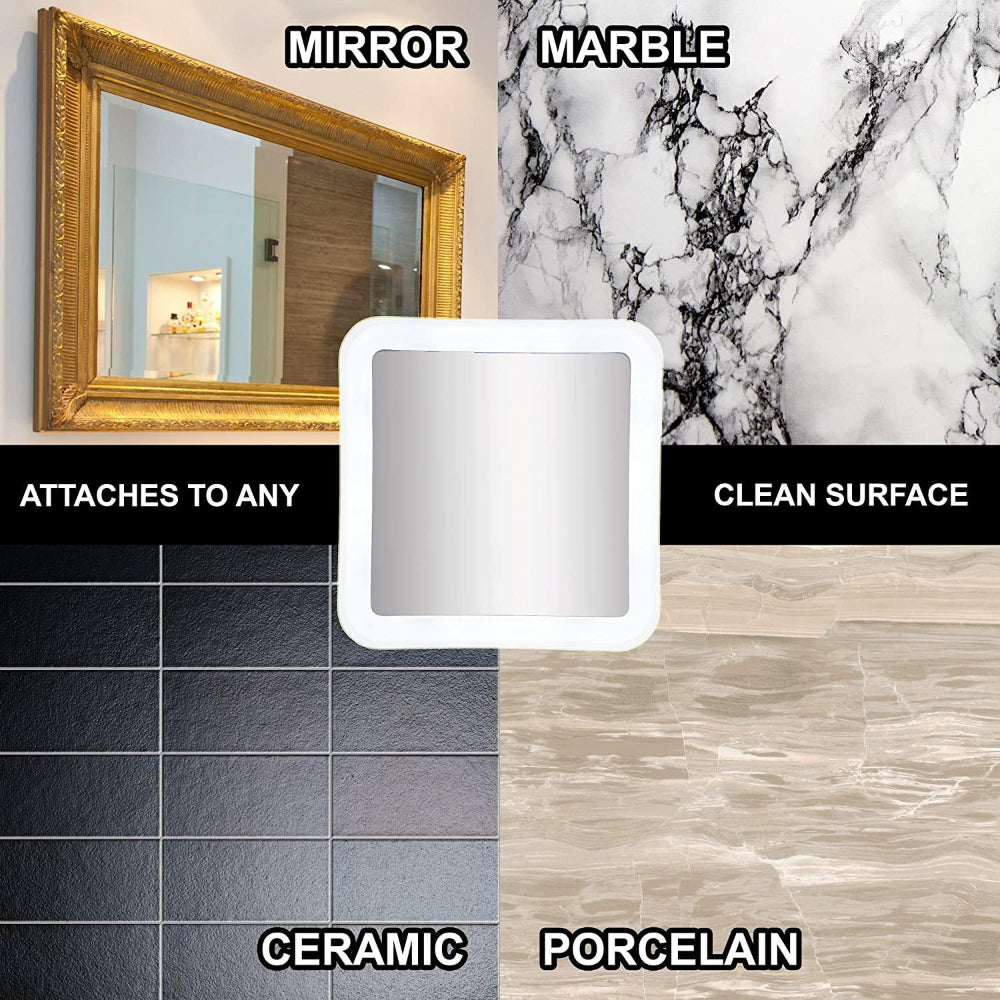 GlowView 10X Lighted Magnifying Mirror with LED & Suction Mount – Portable Makeup Mirror