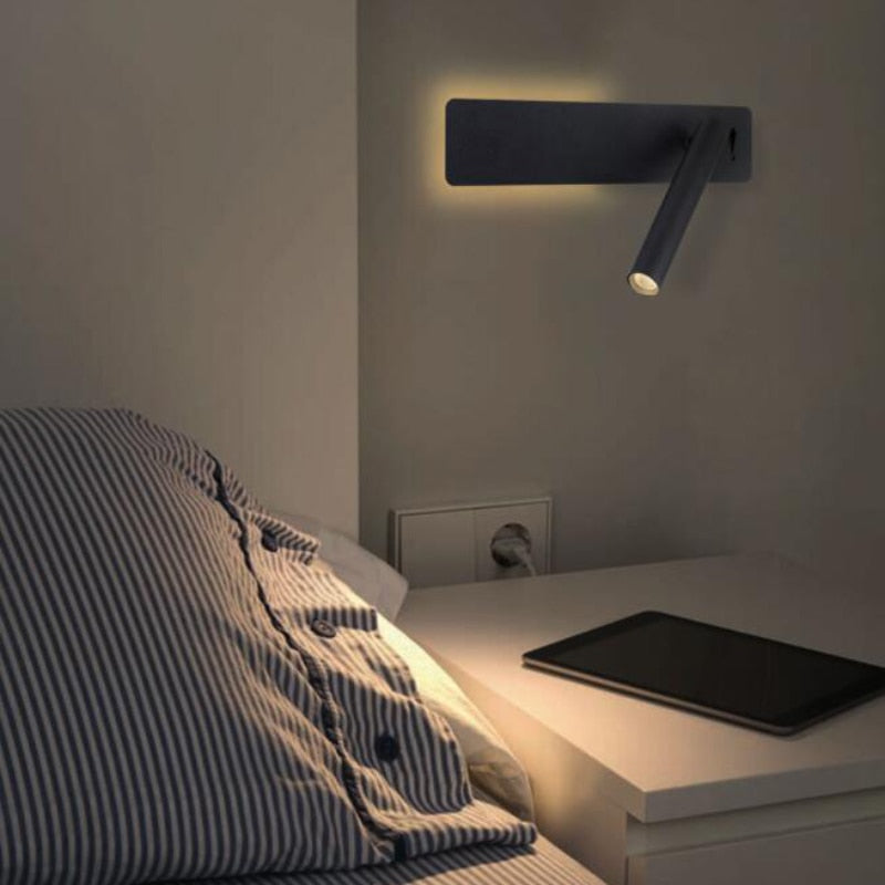 Rotatable LED Wall Reading Light for Bedroom | Adjustable Brightness & Colour Modes