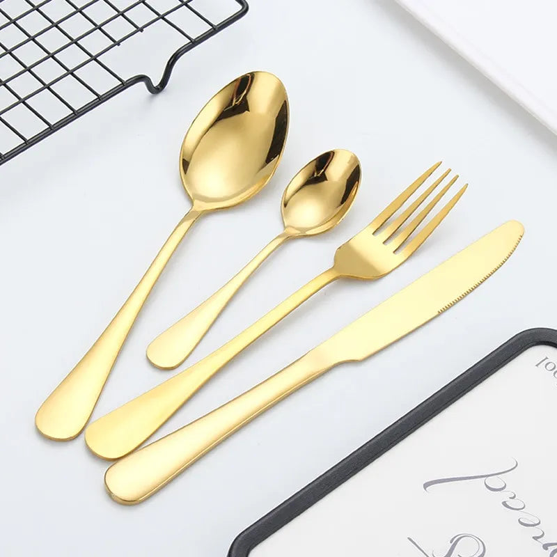 Gold Cutlery Set Stainless Steel – Luxury Tableware Set for Dining & Entertaining