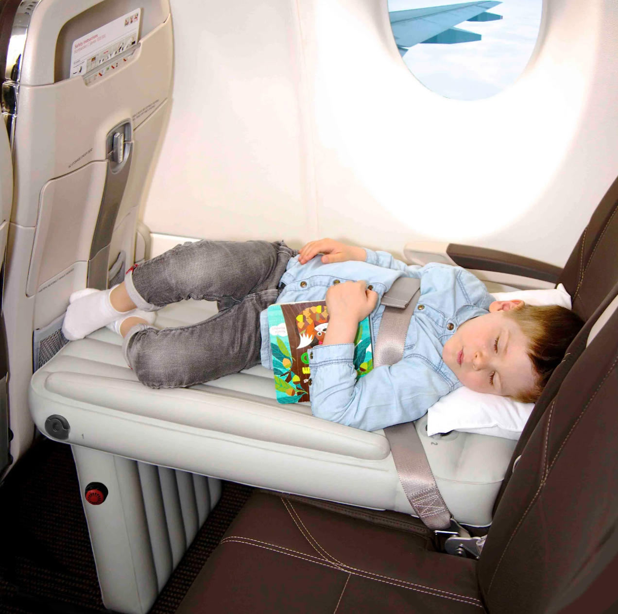FlyEase Inflatable Airplane Bed for Kids – Portable In-Flight Travel Mattress