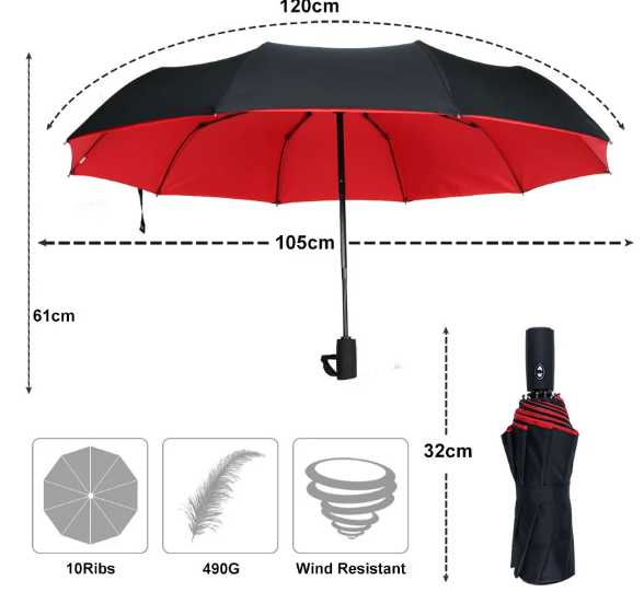 Windproof Storm Umbrella – Durable, Compact & Lightweight