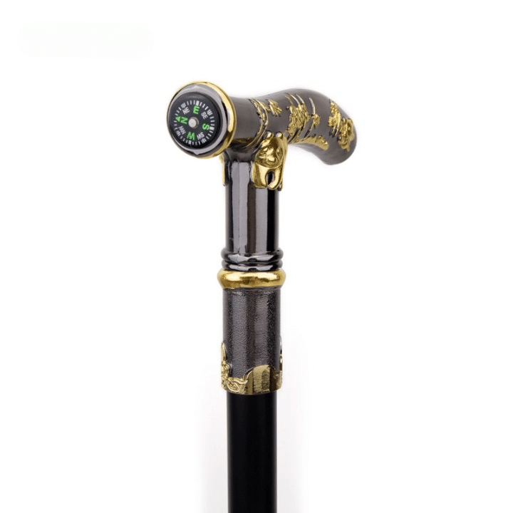 Premium Orthopedic Walking Cane with Sculpted Handle & Built-in Compass – Elegant & Durable