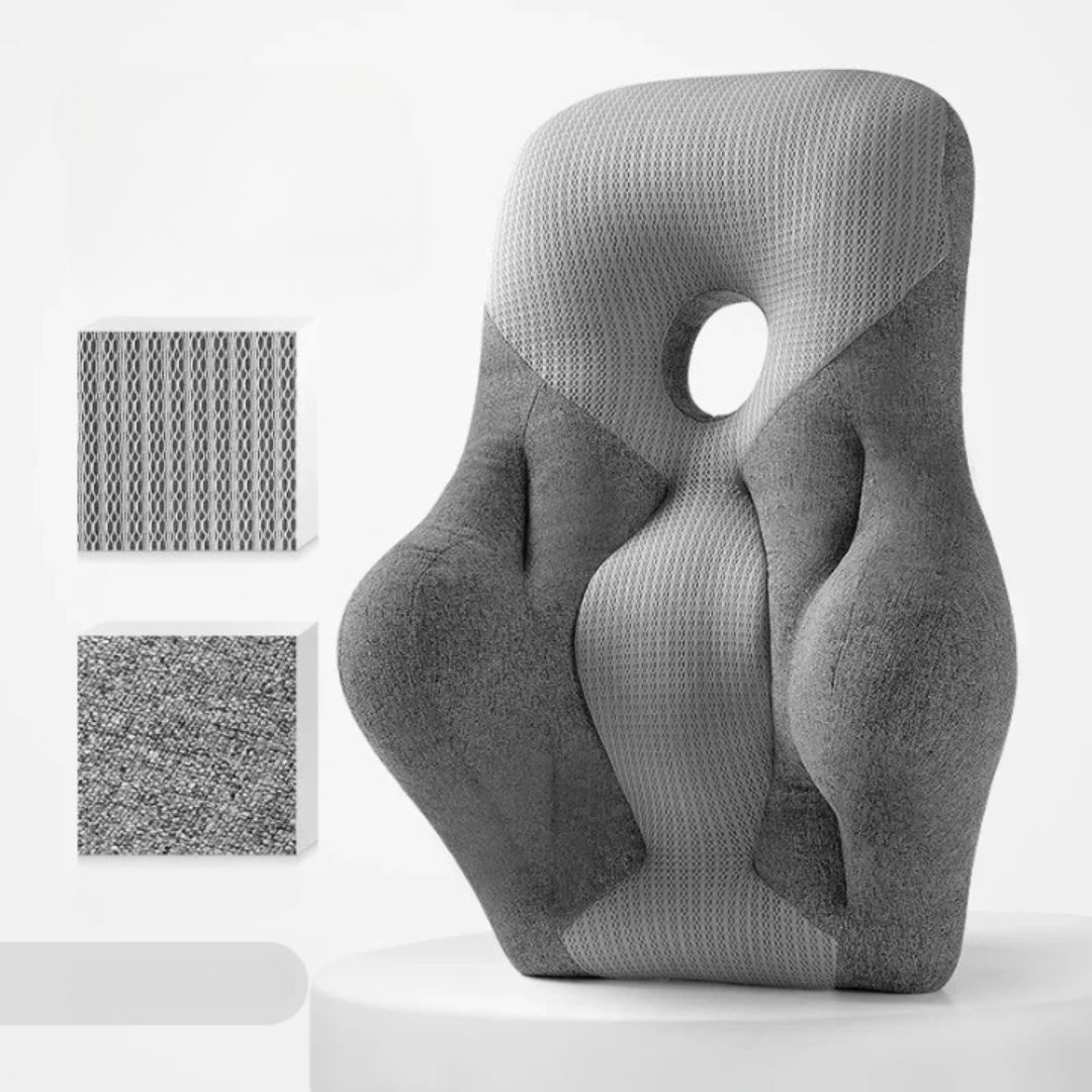 Ergonomic Lumbar Support Cushion – Premium Back Support for Office, Home & Travel