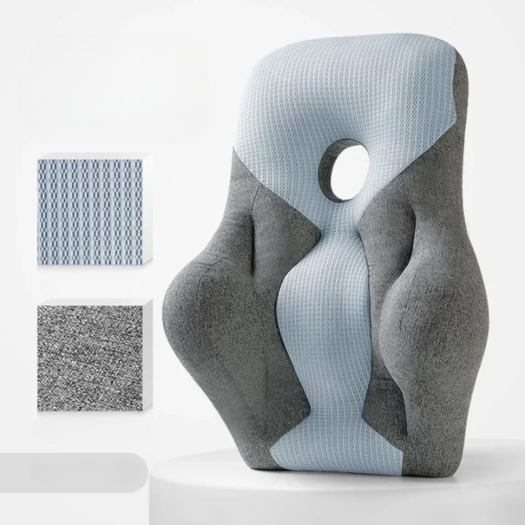 Ergonomic Lumbar Support Cushion – Premium Back Support for Office, Home & Travel
