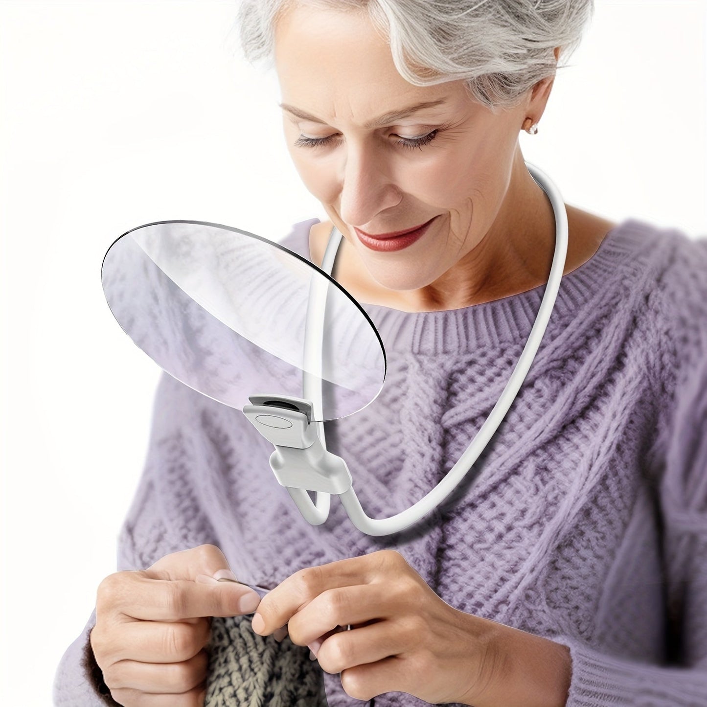 5X Magnifying Glass Pro – Hands-Free Adjustable Neck Magnifier for Reading, Crafts & Seniors