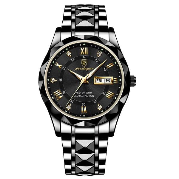 Waterproof Luxury Men’s Watch with Luminous Hands & Date
