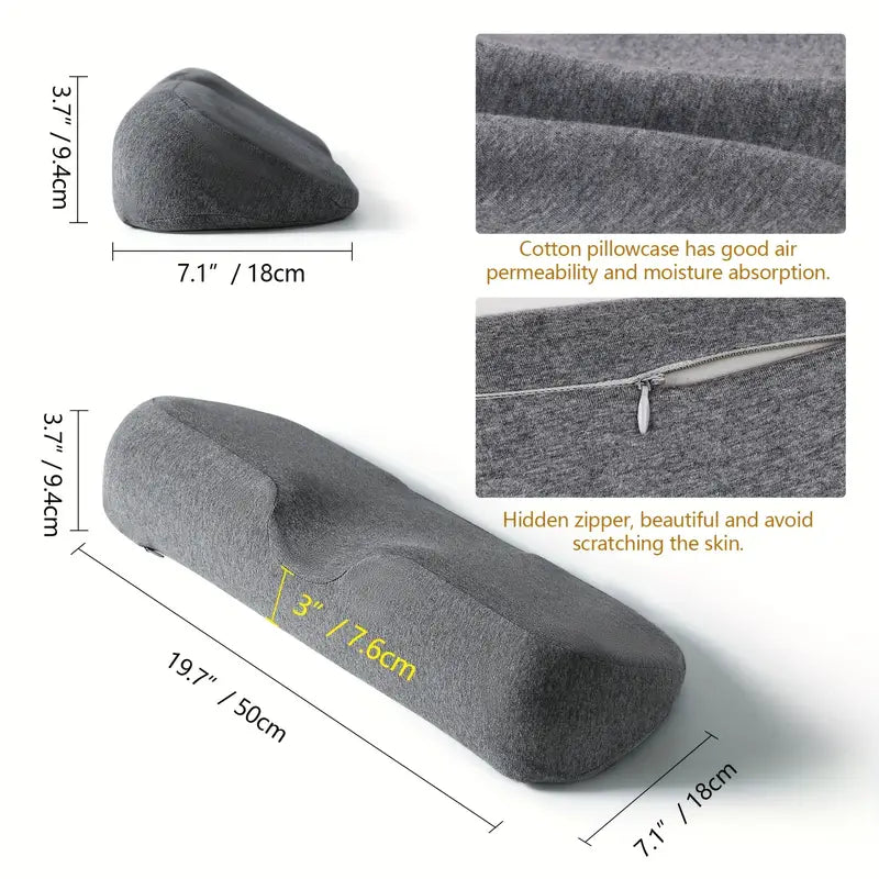 Memory Foam Bolster Stiff Neck Pain Relax, Support Sleeping Bed Pillow