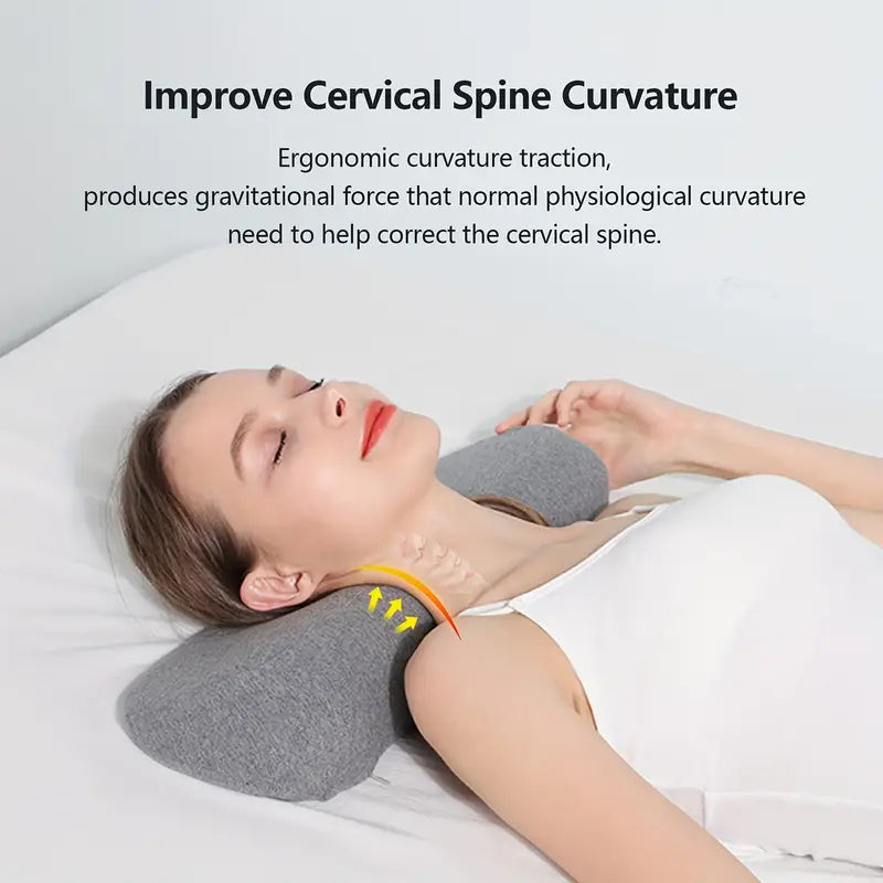 Memory Foam Bolster Stiff Neck Pain Relax, Support Sleeping Bed Pillow