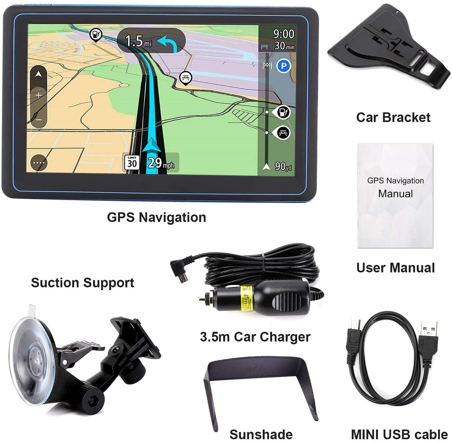 7" GPS Navigation System – 2025 Upgraded Sat Nav for Cars & Trucks