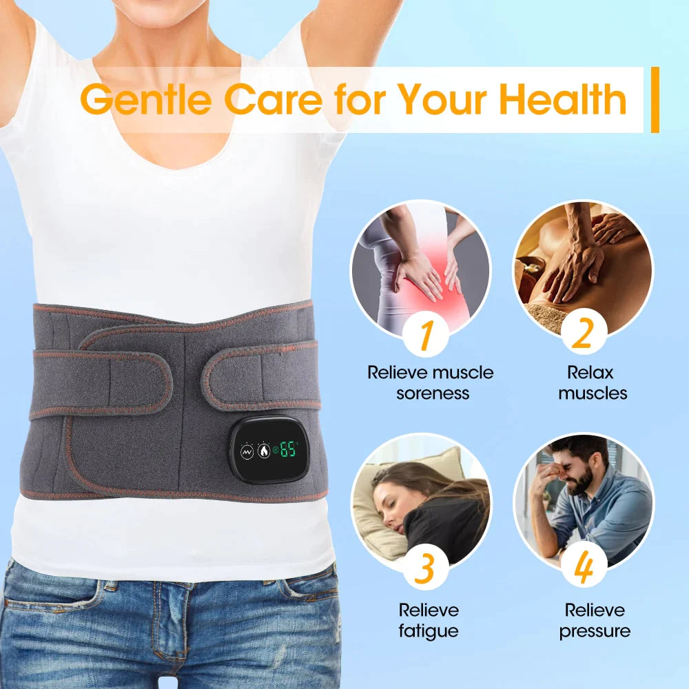 Heated Back Brace Massager for Lower Back Pain