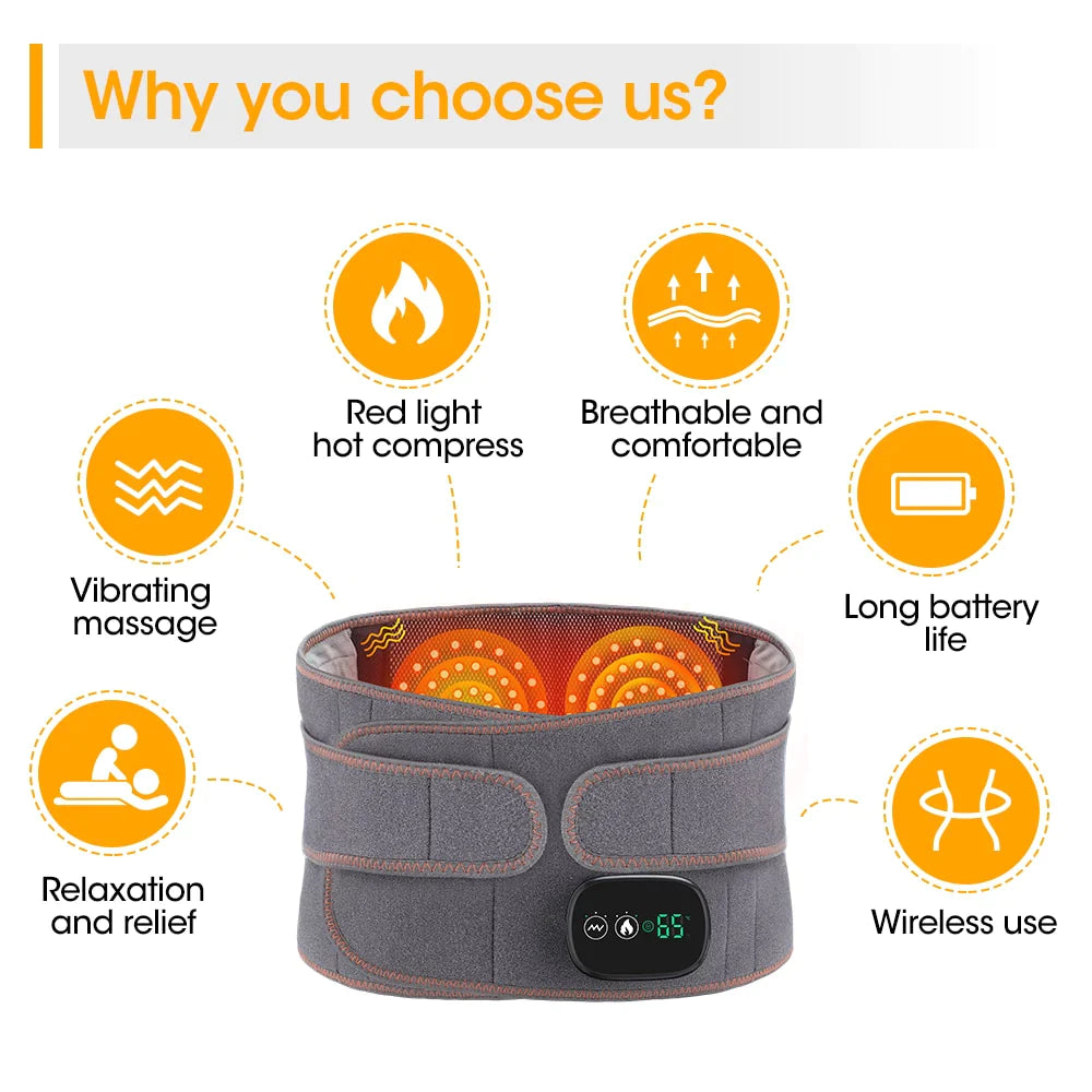 Heated Back Brace Massager for Lower Back Pain