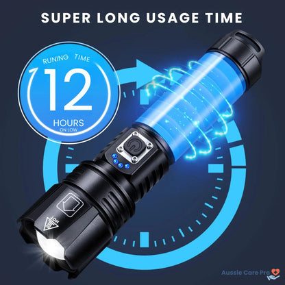 Aussie Care Pro High-Powered Rechargeable LED Torch – 990000 Lumens