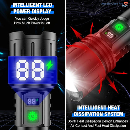 Aussie Care Pro Tactical Flashlight – 100000 Lumen Rechargeable LED Torch