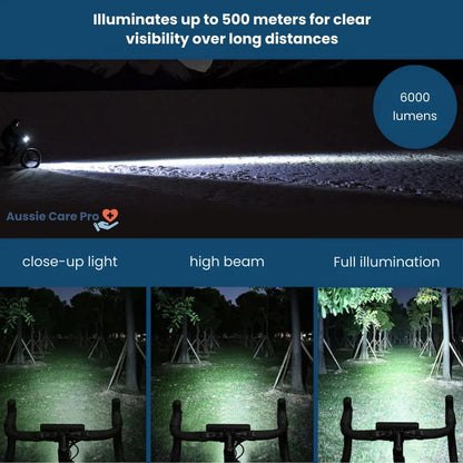 Rechargeable Ultra Bright Bike Light – 6000 Lumen Waterproof Headlight