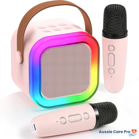 Kids Karaoke Machine – Bluetooth with Wireless Mics & Lights