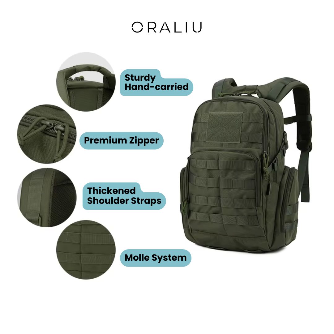 25L Tactical Backpack – Water-Resistant Rucksack with MOLLE System & Hydration Compartment