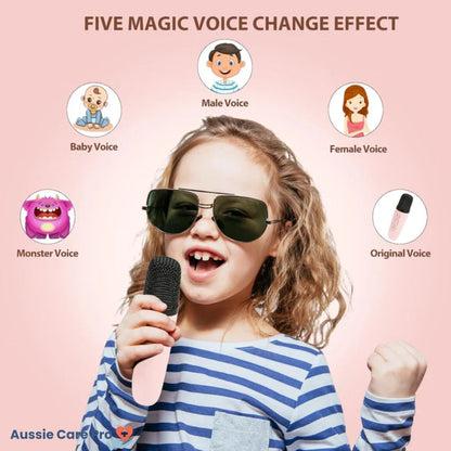 Kids Karaoke Machine – Bluetooth with Wireless Mics & Lights