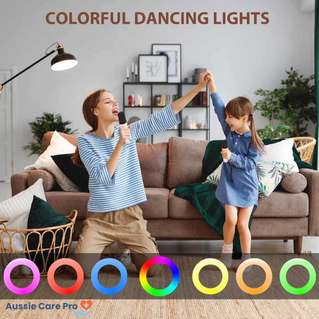 Kids Karaoke Machine – Bluetooth with Wireless Mics & Lights