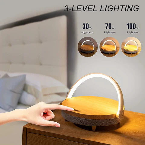 3-in-1 LED Lamp, Bluetooth Speaker & Wireless Charger | Smart Desk Light