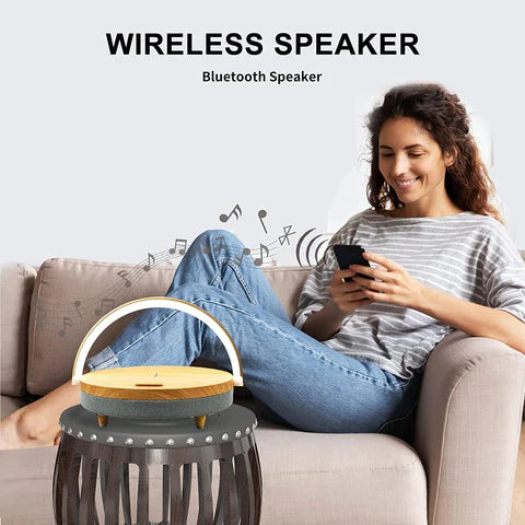 3-in-1 LED Lamp, Bluetooth Speaker & Wireless Charger | Smart Desk Light
