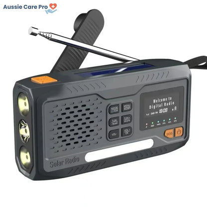 Emergency Radio 4500mAh with Solar, Hand Crank & SOS Alarm