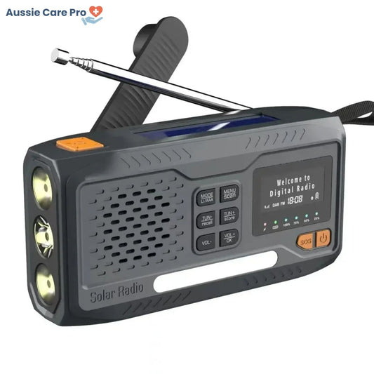 Emergency Radio 4500mAh with Solar, Hand Crank & SOS Alarm